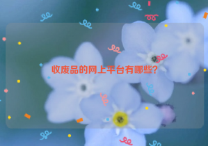 收廢品的網(wǎng)上平臺有哪些？